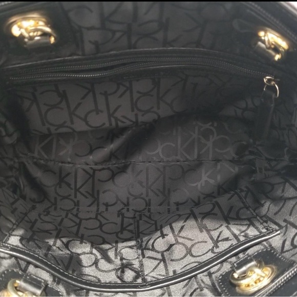 Calvin Klein Florence Top Zip Signature Tote Colorblock Monogram Chain - Picture 3 of 5